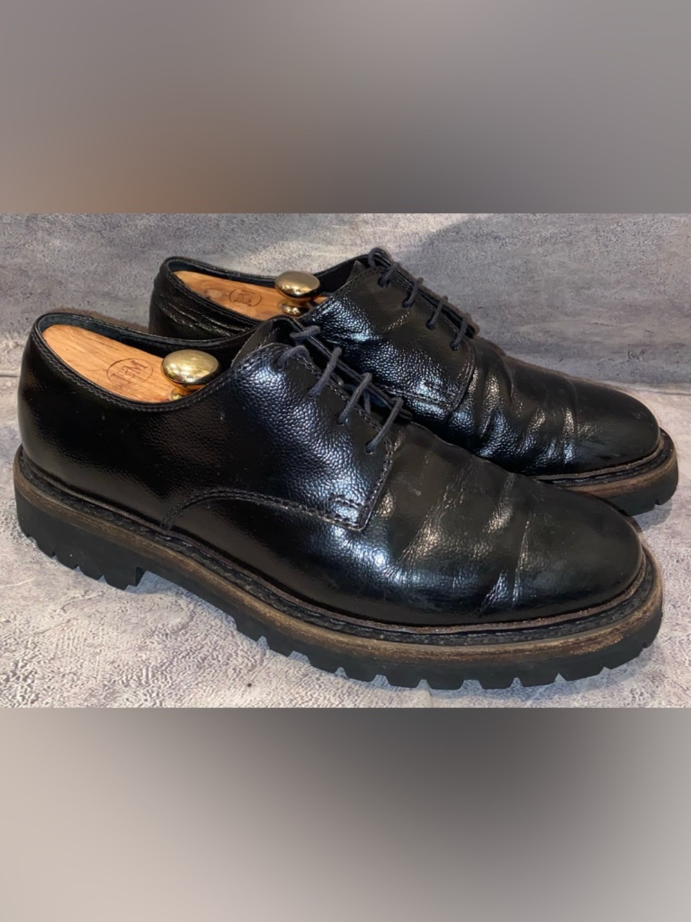 Our Legacy Uniform Commando Pebbled-Leather Derby Dress Casual Shoes Lug 44 11
